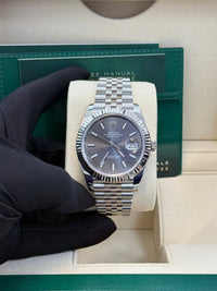 Thumbnail for Rolex Datejust 41/ Stainless Steel & White Gold/ Dark Rhodium Index Dial/ Jubilee Bracelet (Ref 126334) - WatchesOff5thWatch