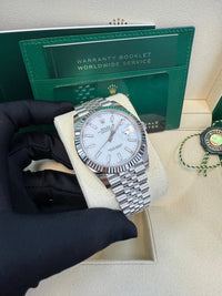 Thumbnail for Rolex Datejust 41/ Stainless Steel & White Gold/ White Index Dial/ Fluted Bezel/ Jubilee Bracelet (Ref 126334) - WatchesOff5thWatch