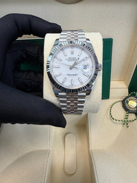 Thumbnail for Rolex Datejust 41/ Stainless Steel & White Gold/ White Index Dial/ Fluted Bezel/ Jubilee Bracelet (Ref 126334) - WatchesOff5thWatch