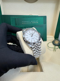Thumbnail for Rolex Datejust 41/ Stainless Steel & White Gold/ White Index Dial/ Fluted Bezel/ Jubilee Bracelet (Ref 126334) - WatchesOff5thWatch