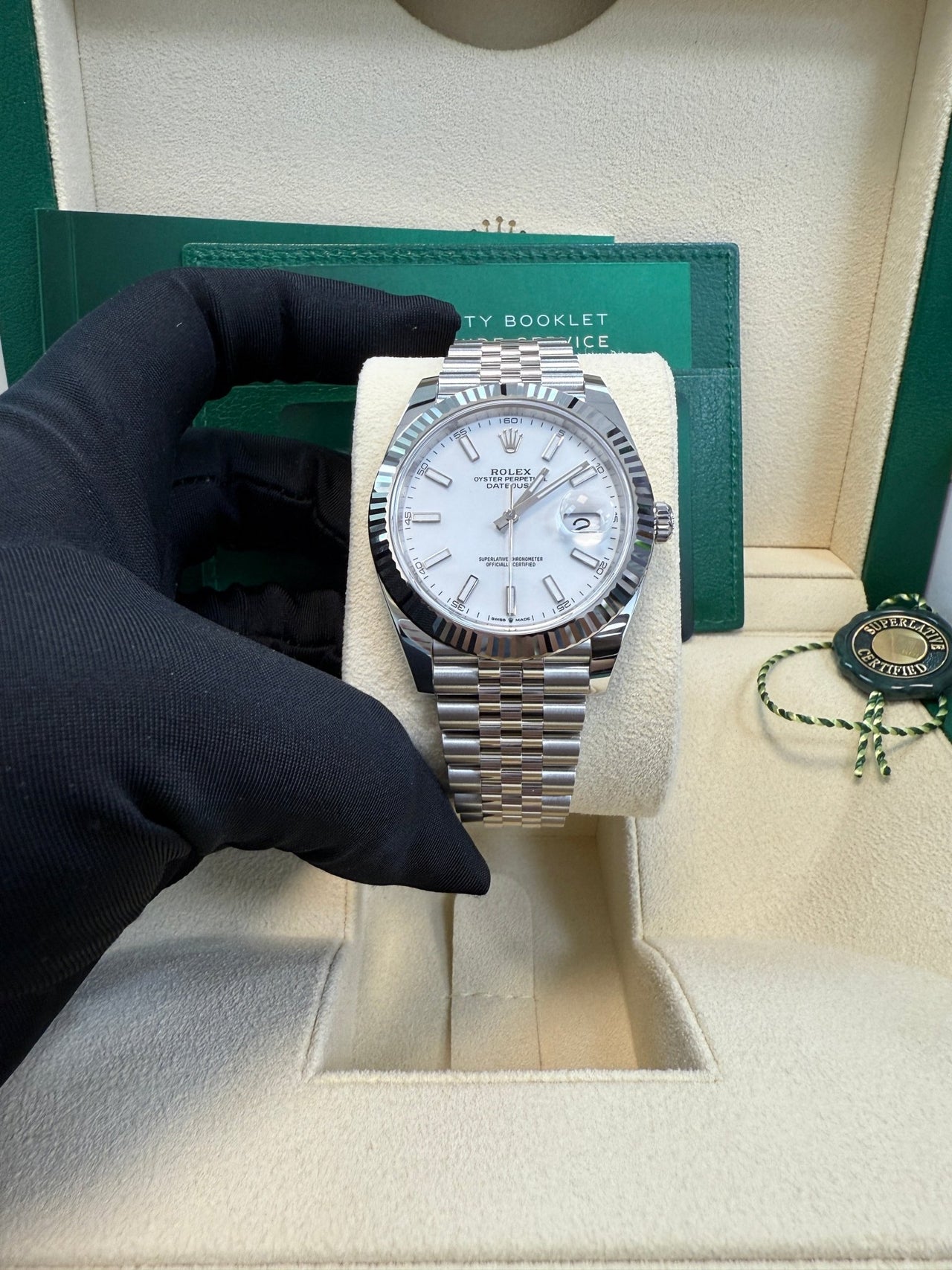 Rolex Datejust 41/ Stainless Steel & White Gold/ White Index Dial/ Fluted Bezel/ Jubilee Bracelet (Ref 126334) - WatchesOff5thWatch