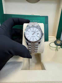 Thumbnail for Rolex Datejust 41/ Stainless Steel & White Gold/ White Index Dial/ Fluted Bezel/ Jubilee Bracelet (Ref 126334) - WatchesOff5thWatch