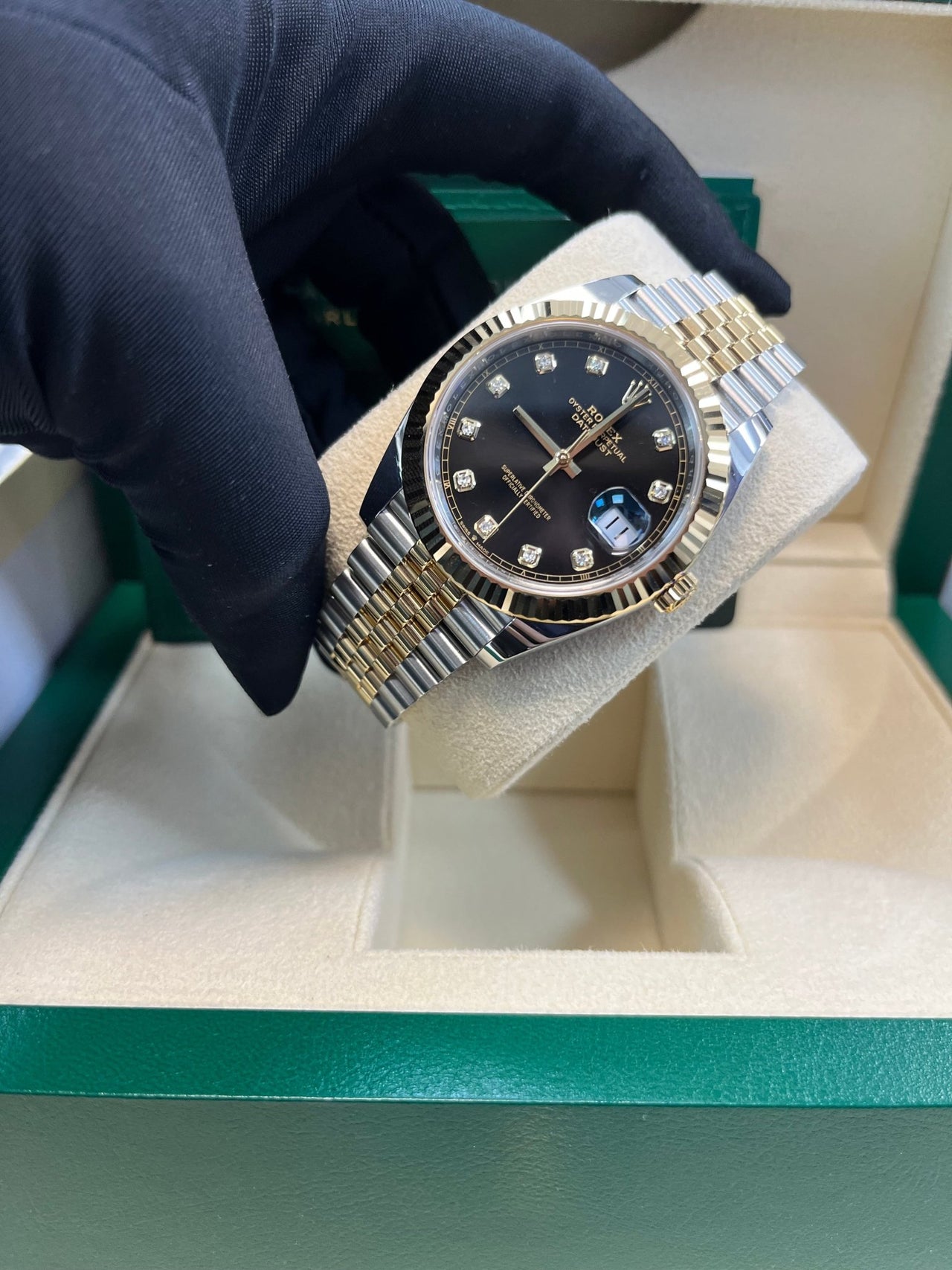 Rolex Datejust 41 Steel and Yellow Gold Black Diamond Jubilee 126333 - WatchesOff5thWatch