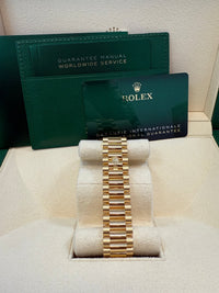 Thumbnail for Rolex Day - Date 36 Watch Fluted Bezel Green Ombre´ Diamond Dial President Bracelet (Ref# 128238) - WatchesOff5th