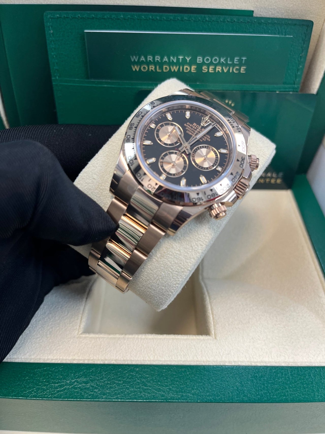 Rolex Daytona Everose Gold Cosmograph/ Black Index Dial (Ref# 116505) - WatchesOff5thWatch