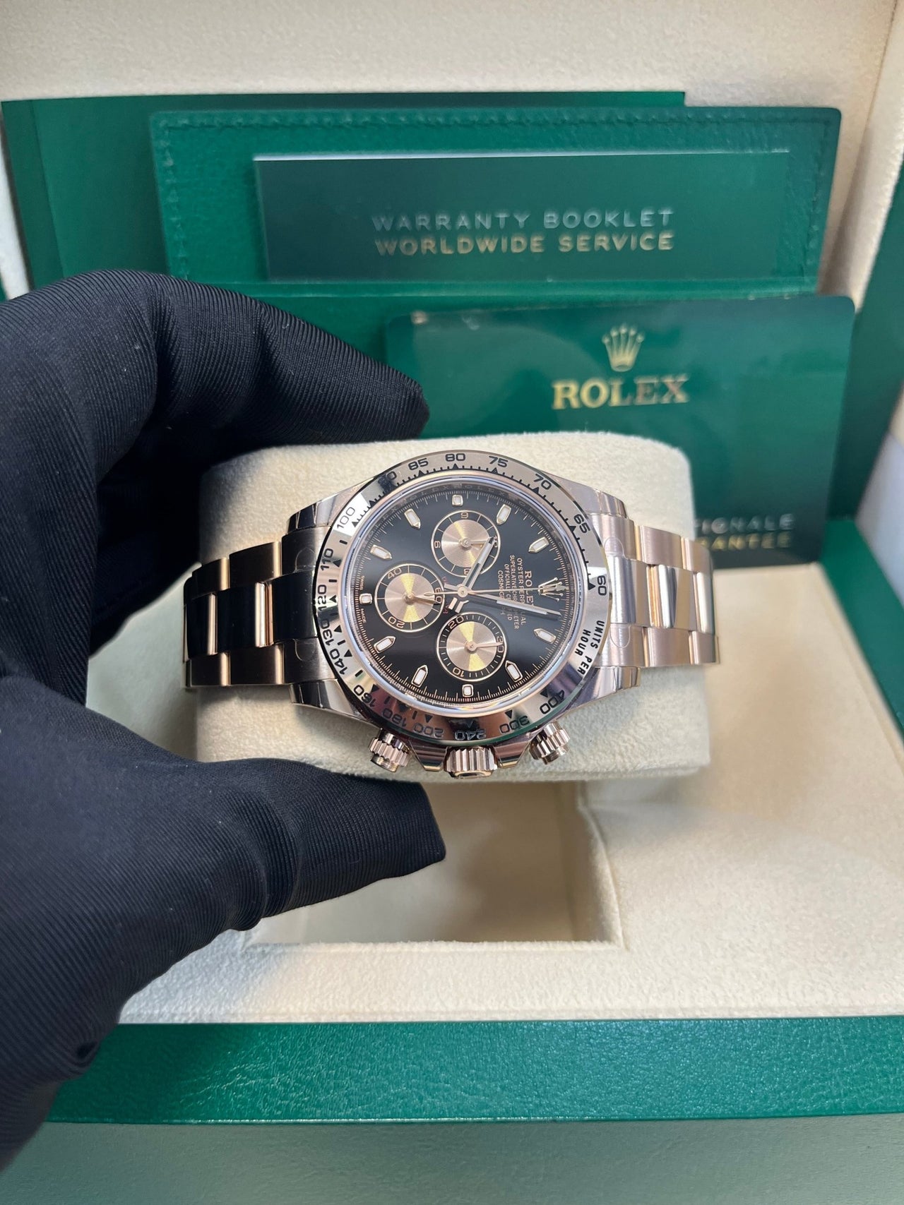 Rolex Daytona Everose Gold Cosmograph/ Black Index Dial (Ref# 116505) - WatchesOff5thWatch