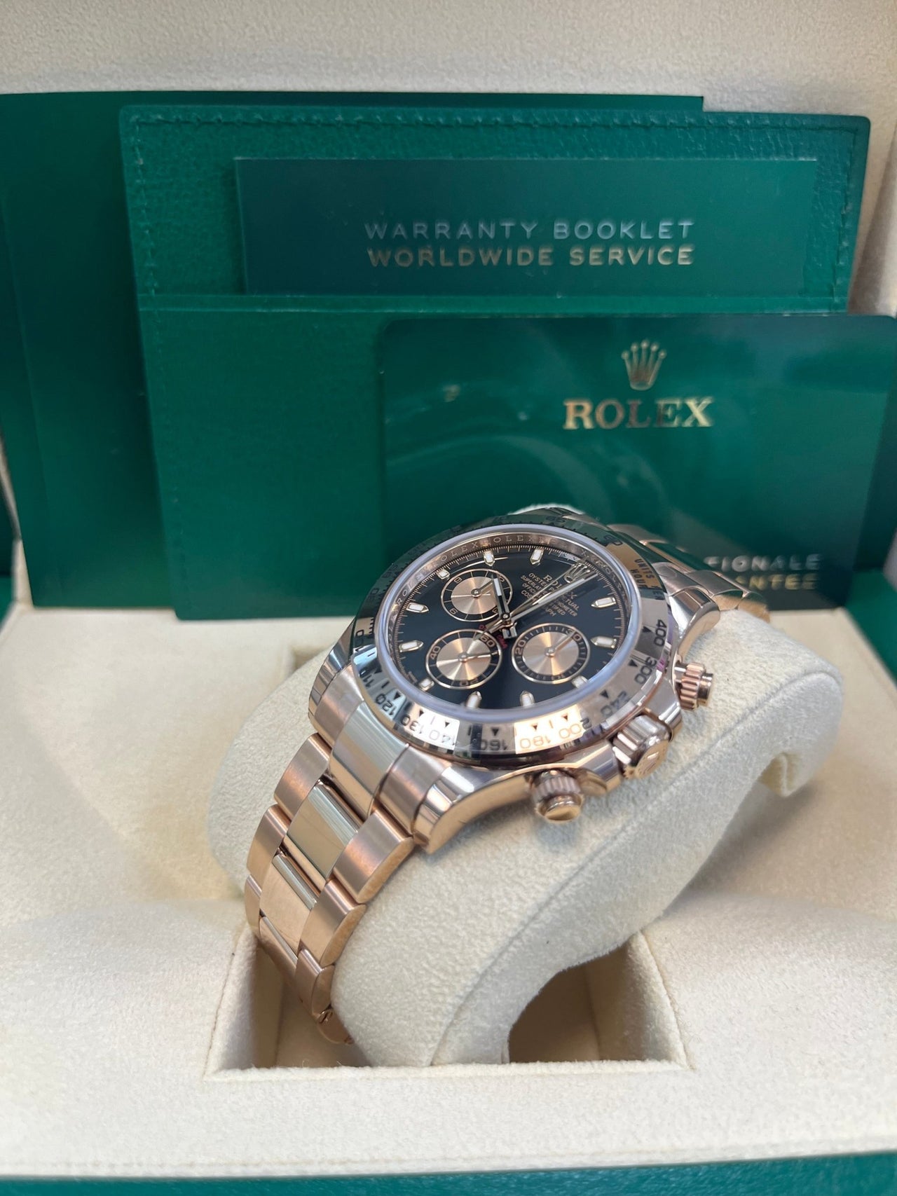 Rolex Daytona Everose Gold Cosmograph/ Black Index Dial (Ref# 116505) - WatchesOff5thWatch