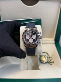 Thumbnail for Rolex Daytona Rose Gold Cosmograph Daytona Watch - Black Bezel - Black And Sundust Diamond Dial 126515ln - WatchesOff5th