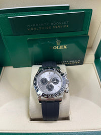 Thumbnail for Rolex Daytona White Gold Cosmograph Daytona Silver And Black Index Dial - Oysterflex Strap 126519LN - WatchesOff5thWatch