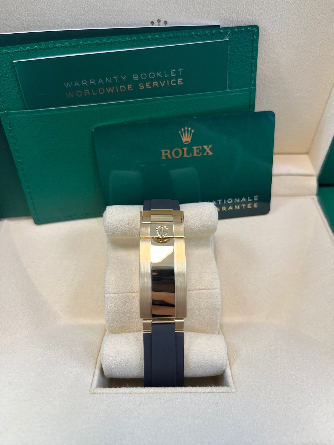 Rolex Daytona Yellow Gold Daytona Tiffany Dial on Oysterflex New 2025 Release Reference 126518 - WatchesOff5thWatch