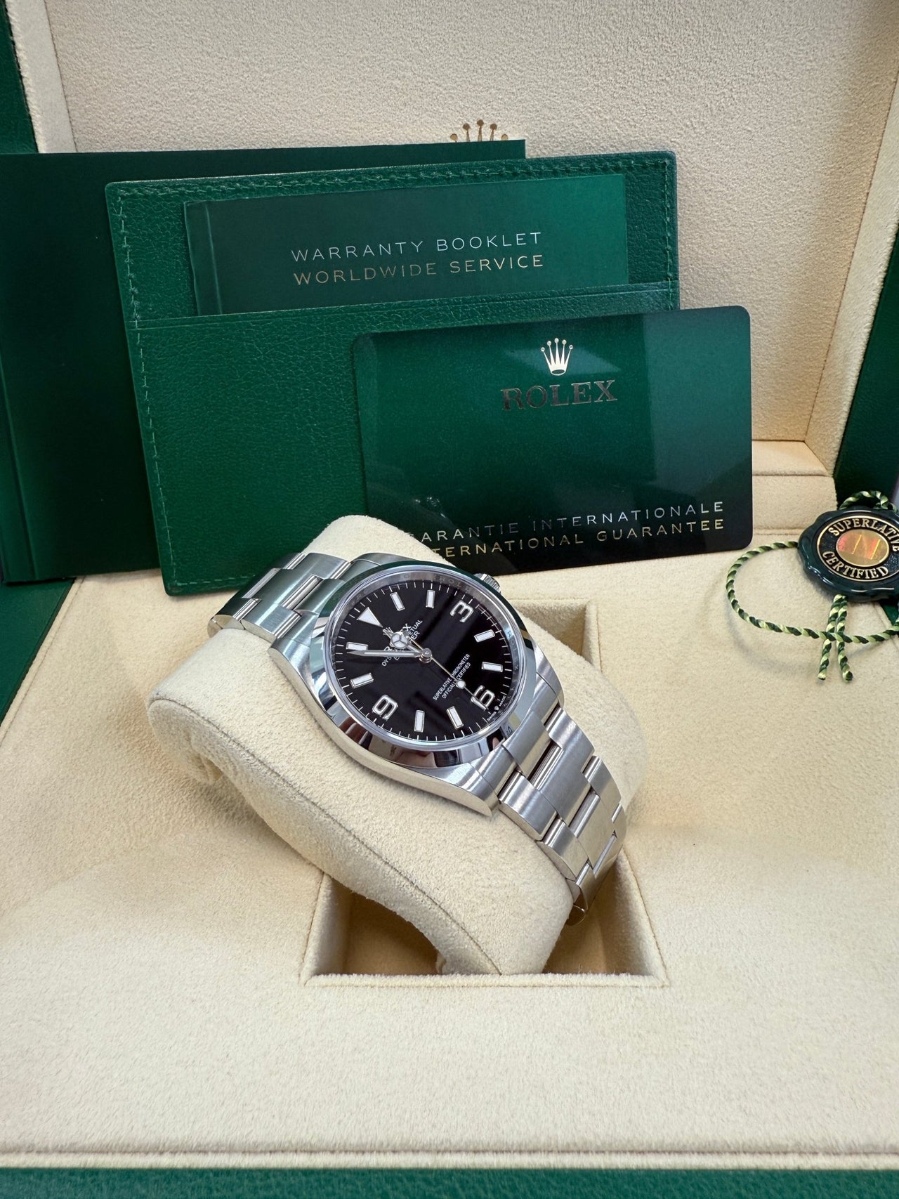 Rolex Explorer Stainless Steel Oyster Perpetual Explorer - Black Dial - Oyster Bracelet 124270 - WatchesOff5thWatch