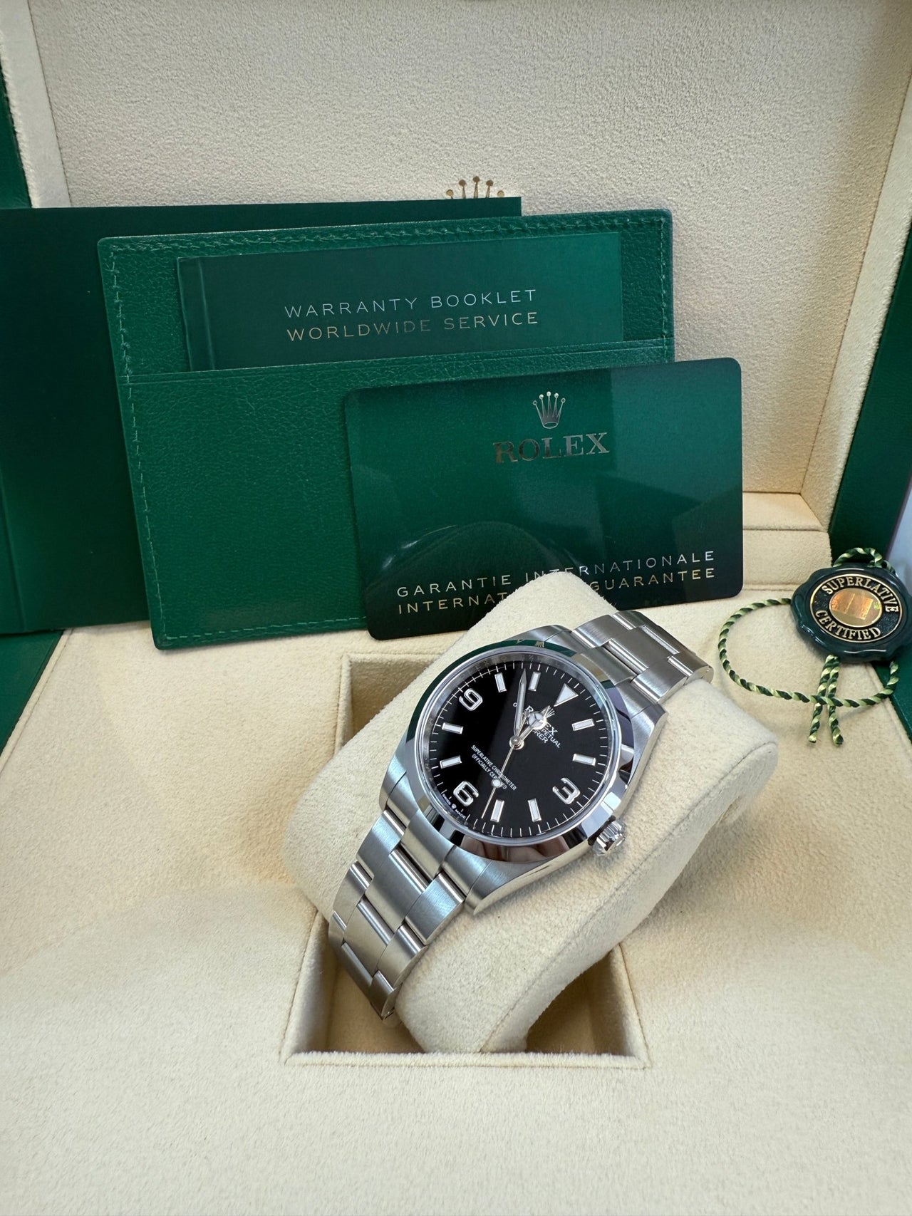 Rolex Explorer Stainless Steel Oyster Perpetual Explorer - Black Dial - Oyster Bracelet 124270 - WatchesOff5thWatch