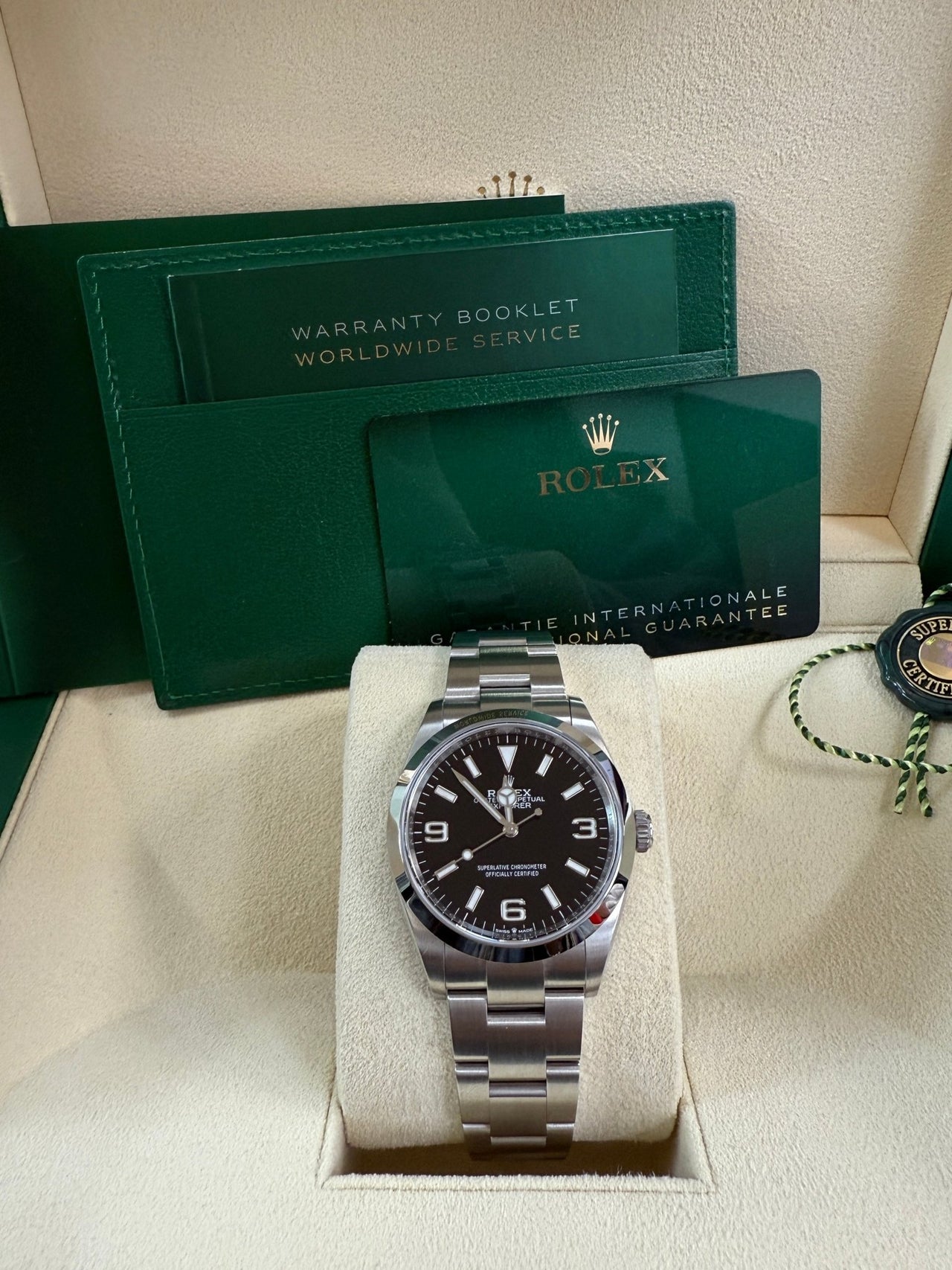 Rolex Explorer Stainless Steel Oyster Perpetual Explorer - Black Dial - Oyster Bracelet 124270 - WatchesOff5thWatch