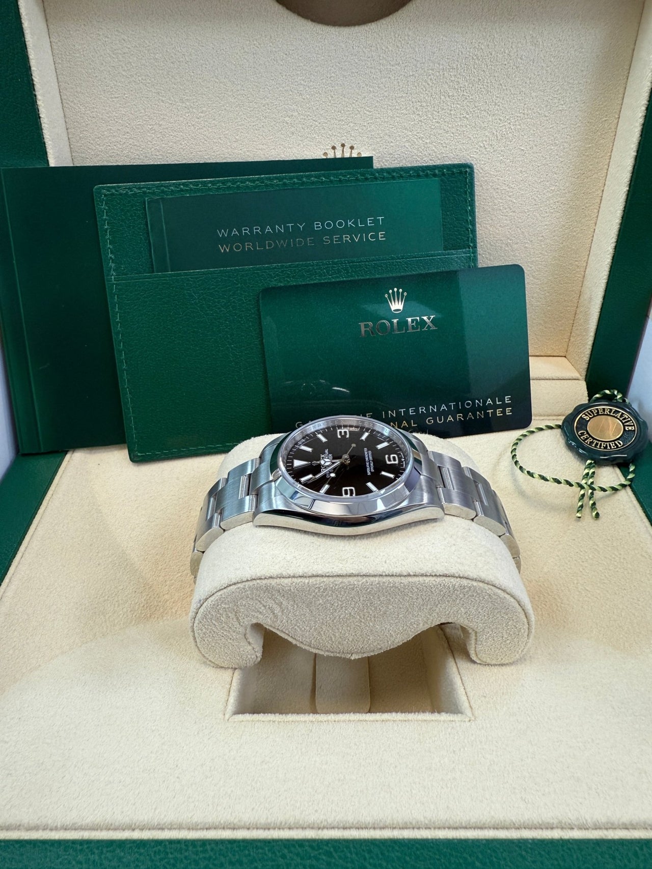 Rolex Explorer Stainless Steel Oyster Perpetual Explorer - Black Dial - Oyster Bracelet 124270 - WatchesOff5thWatch
