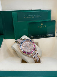 Thumbnail for Rolex GMT - Master II Everose Gold/ Full Diamond Paved Dial/ Bracelet Sapphire & Ruby (Ref# 126755SARU) - WatchesOff5thWatch