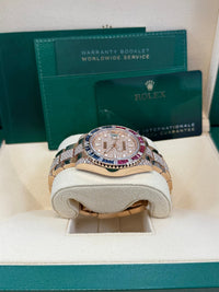 Thumbnail for Rolex GMT - Master II Everose Gold/ Full Diamond Paved Dial/ Bracelet Sapphire & Ruby (Ref# 126755SARU) - WatchesOff5thWatch