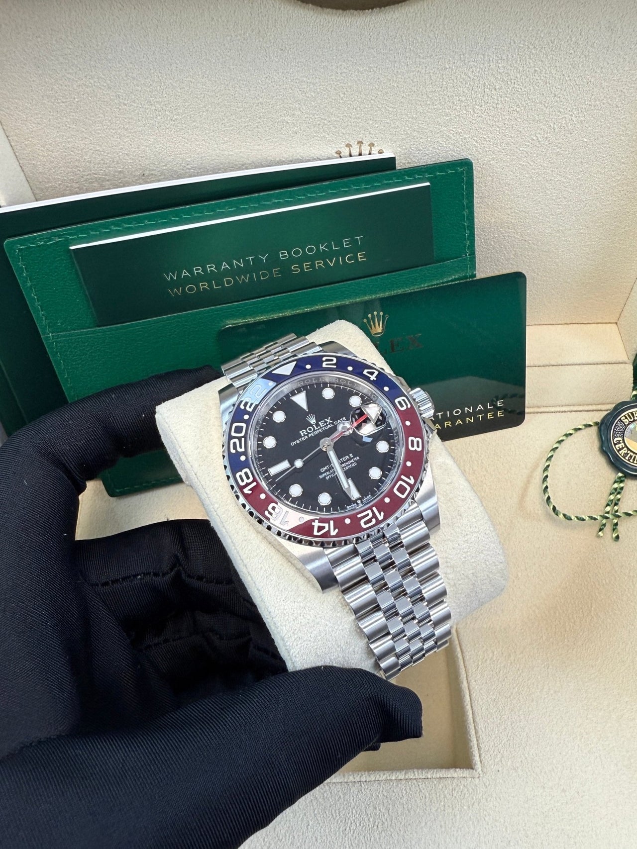 Rolex GMT - Master II Steel Blue & Red "Pepsi" Bezel and Black Dial (Ref 126710BLRO) - WatchesOff5thWatch
