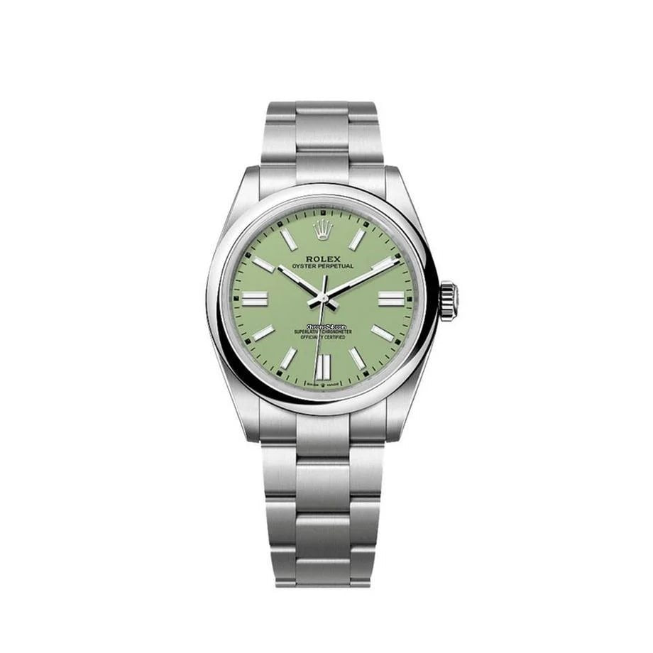 Rolex New Release 2025 Oyster Perpetual Stainless Dial 41mm PISTACHIO 134300 - WatchesOff5thWatch