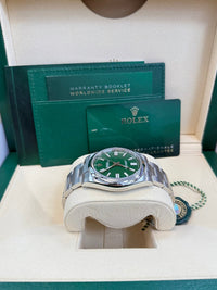 Thumbnail for Rolex Oyster Perpetual 41 Stainless Steel - Green Index Dial - Oyster Bracelet (Ref# 124300) - WatchesOff5thWatch
