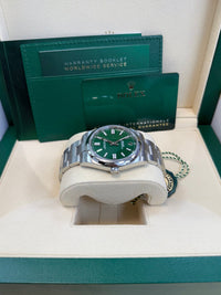 Thumbnail for Rolex Oyster Perpetual 41 Stainless Steel - Green Index Dial - Oyster Bracelet (Ref# 124300) - WatchesOff5thWatch