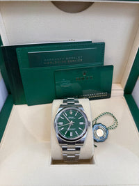 Thumbnail for Rolex Oyster Perpetual 41 Stainless Steel - Green Index Dial - Oyster Bracelet (Ref# 124300) - WatchesOff5thWatch
