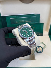 Thumbnail for Rolex Oyster Perpetual 41 Stainless Steel - Green Index Dial - Oyster Bracelet (Ref# 124300) - WatchesOff5thWatch