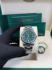 Thumbnail for Rolex Oyster Perpetual 41 Stainless Steel - Green Index Dial - Oyster Bracelet (Ref# 124300) - WatchesOff5thWatch