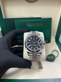 Thumbnail for Rolex Sky - Dweller Fluted Bezel Black Index Dial Jubilee Bracelet 336934 - WatchesOff5th