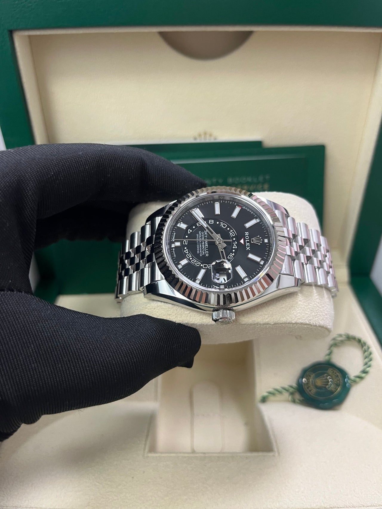 Rolex Sky - Dweller Fluted Bezel Black Index Dial Jubilee Bracelet 336934 - WatchesOff5th