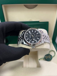 Thumbnail for Rolex Sky - Dweller Fluted Bezel Black Index Dial Jubilee Bracelet 336934 - WatchesOff5th