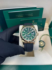 Thumbnail for Rolex Sky - Dweller New Release 2025 Sky - Dweller 336238 Yellow Gold Bright Green Dial Oysterflex - WatchesOff5th