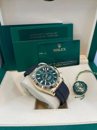 Thumbnail for Rolex Sky - Dweller New Release 2025 Sky - Dweller 336238 Yellow Gold Bright Green Dial Oysterflex - WatchesOff5th