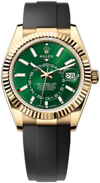Thumbnail for Rolex Sky - Dweller New Release 2025 Sky - Dweller 336238 Yellow Gold Bright Green Dial Oysterflex - WatchesOff5th