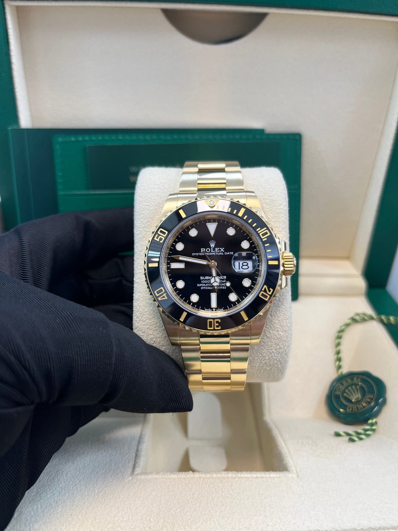 Rolex Submariner Date Certified Yellow Gold Black Dial 116618ln - WatchesOff5thWatch