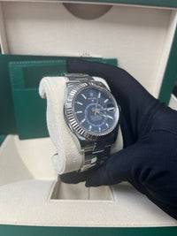 Thumbnail for Rolex Sky-Dweller White Rolesor - Blue Index Dial - Oyster Bracelet (Ref# 326934)