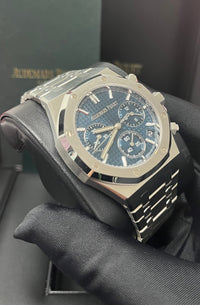 Thumbnail for Audemars Piguet ROYAL OAK “50TH ANNIVERSARY” STEEL BRACELET BLUE DIAL 26240ST.OO.1320ST.01 deposit