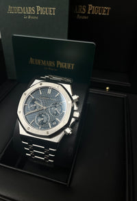 Thumbnail for Audemars Piguet ROYAL OAK “50TH ANNIVERSARY” STEEL BRACELET BLUE DIAL 26240ST.OO.1320ST.01 deposit