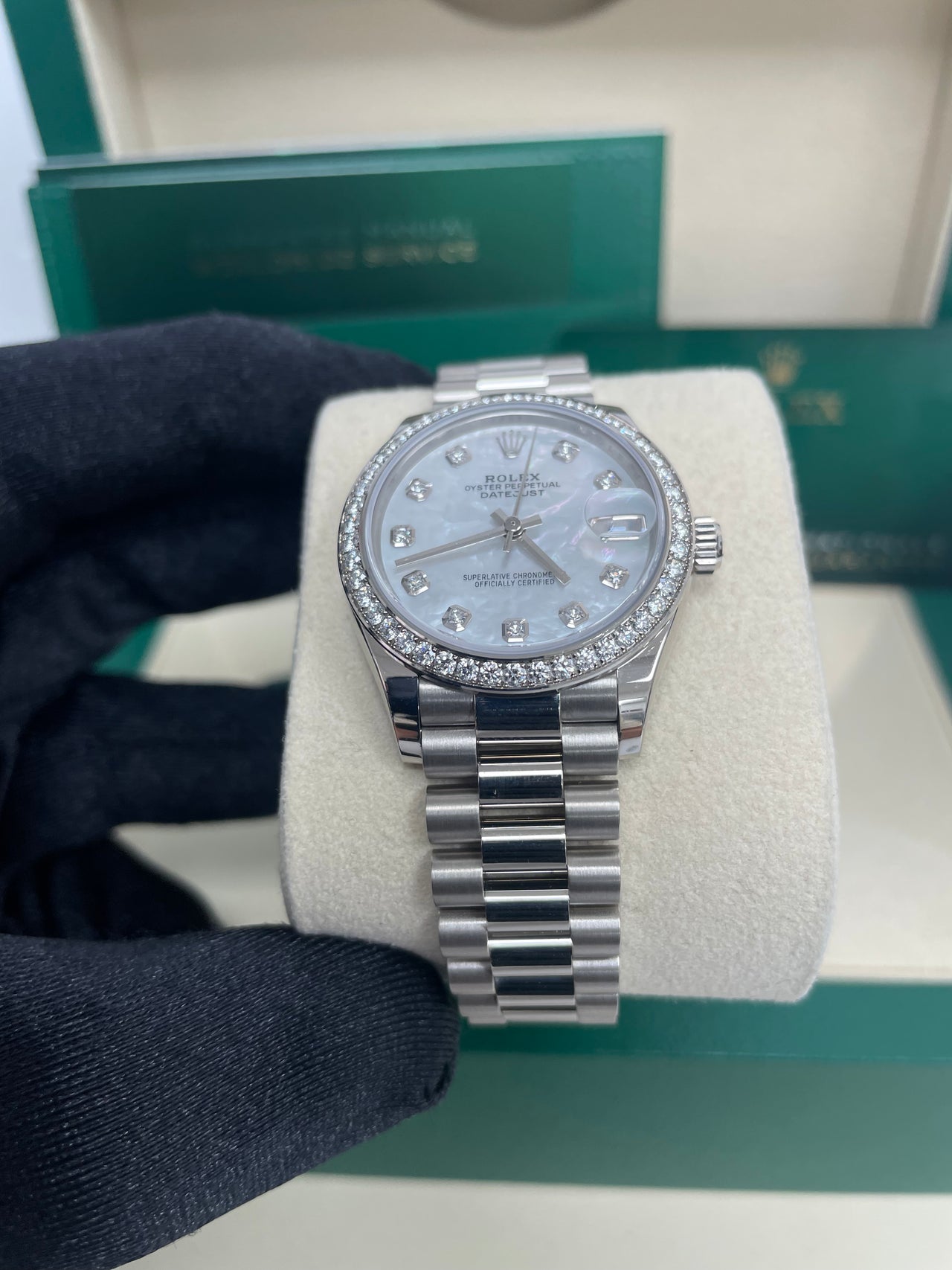 Rolex White Gold Datejust 31 Watch - watchesoff5th