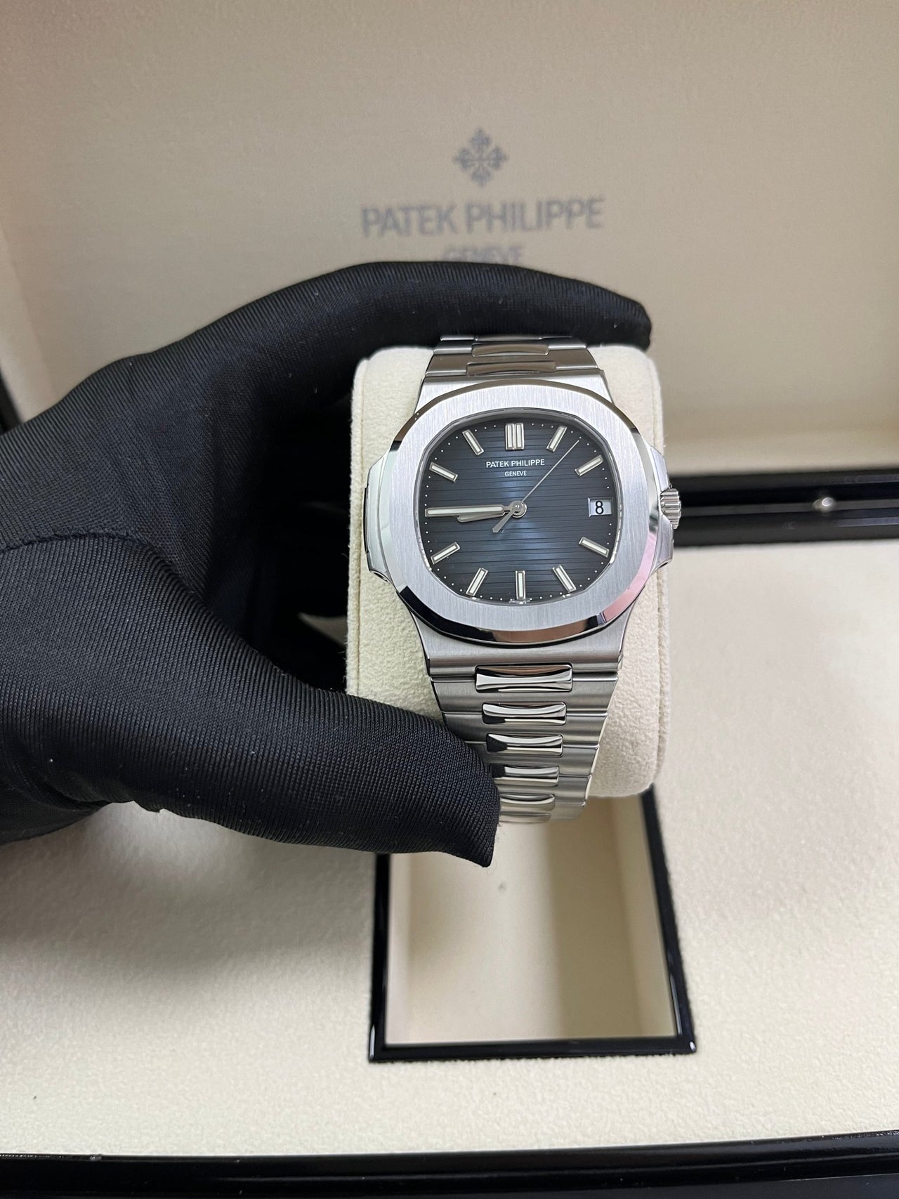 Patek Philippe Nautilus Stainless Steel/ Black-Blue Dial (Ref#5711/1A-010) - WatchesOff5thWatch