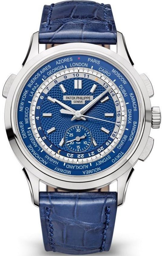 kig ind mosaik binding Patek Philippe World Time Complicated Chronograph White Gold/ Blue Dia –  WatchesOff5th