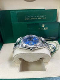 Thumbnail for Rolex Datejust 41 Stainless Steel & White Gold Blue Roman Dial Oyster 126334 - WatchesOff5th