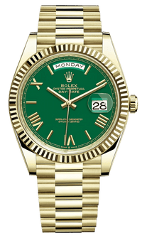 Thumbnail for Rolex Day-Date 40 Yellow Gold Day-Date 40mm Reference 228238 Green Roman Dial New 2022 Release - WatchesOff5thWatch
