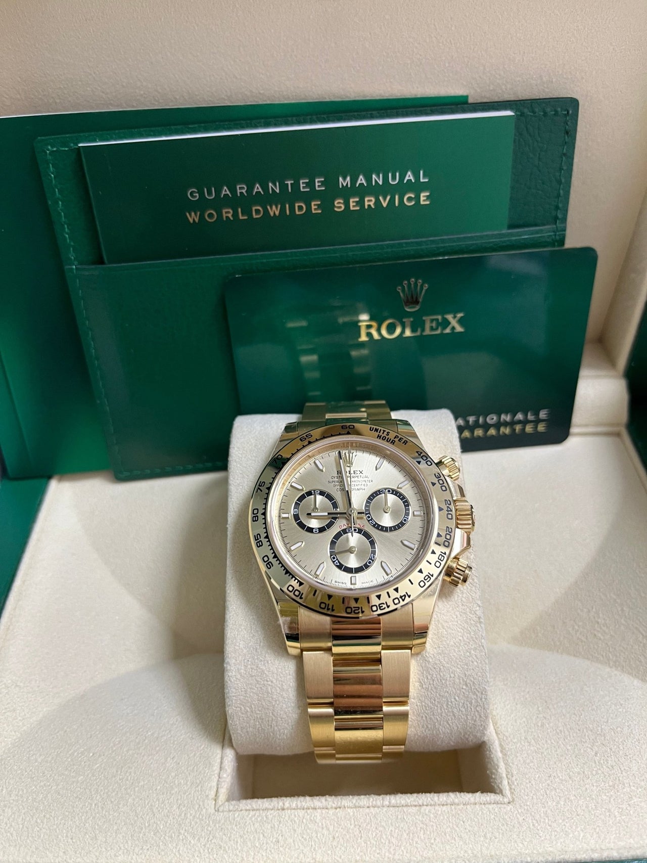Rolex Daytona Cosmograph Daytona Golden Index Dial Oyster Bracelet 126508 - WatchesOff5th