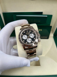 Thumbnail for Rolex Daytona Everose Gold Black And Sundust Diamond Dial Oyster Bracelet 126505 - WatchesOff5th