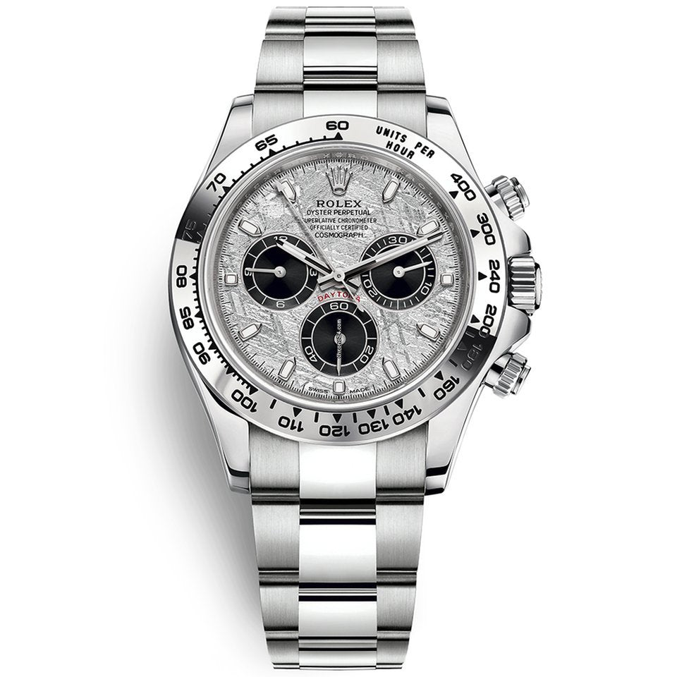 Rolex White Gold Daytona 40mm Meteorite Dial and O – WatchesOff5th