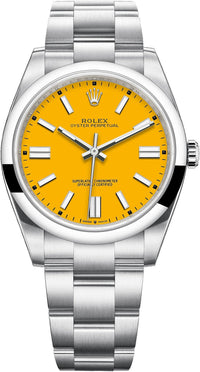 Thumbnail for Rolex Oyster Perpetual 41 Stainless Steel/ Sunflower Yellow Dial/ Oyster Bracelet (Ref# 124300) - WatchesOff5thWatch