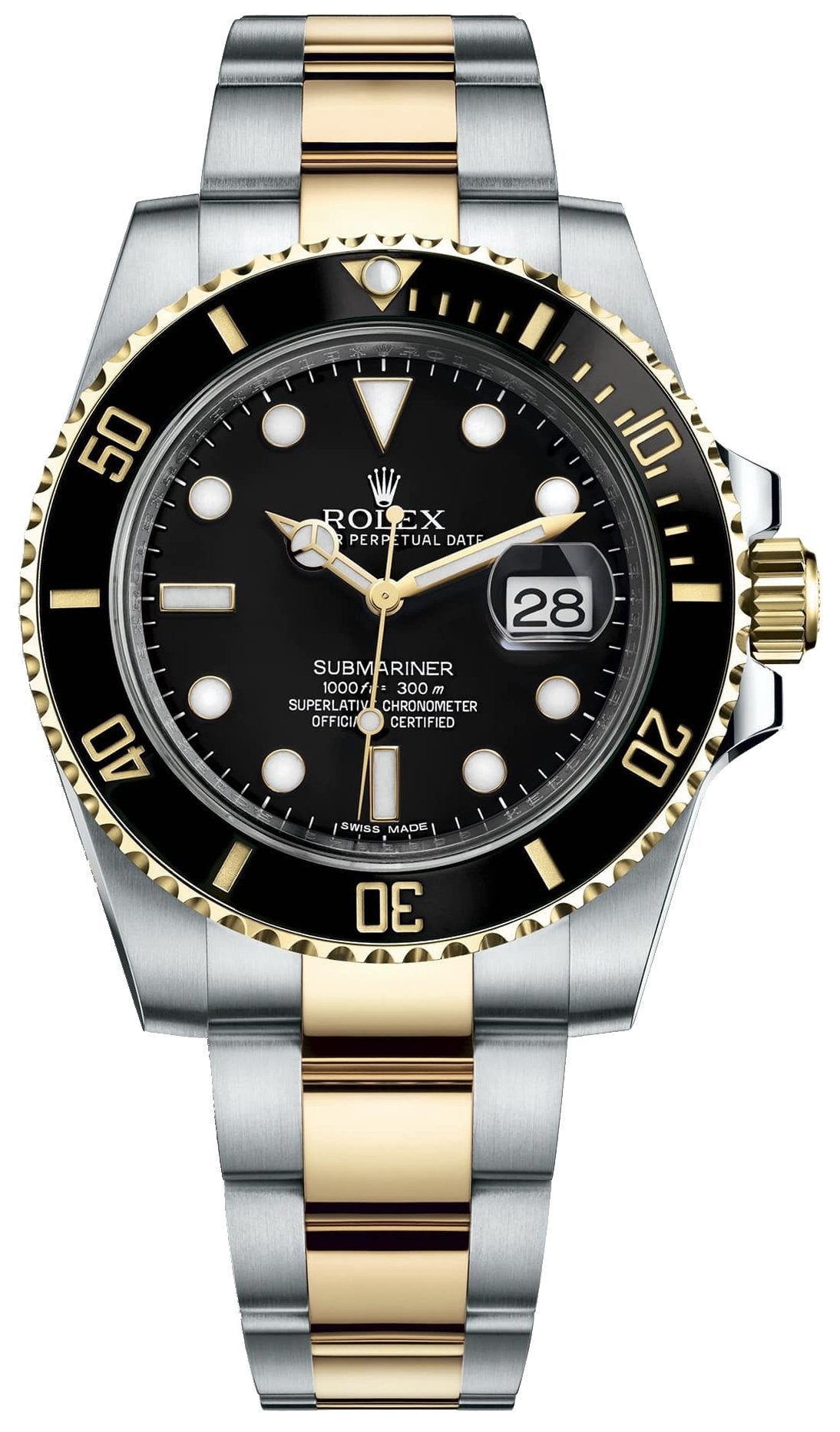 Rolex Two-Tone Stainless Steel & Yellow Gold - Black Dial C – WatchesOff5th