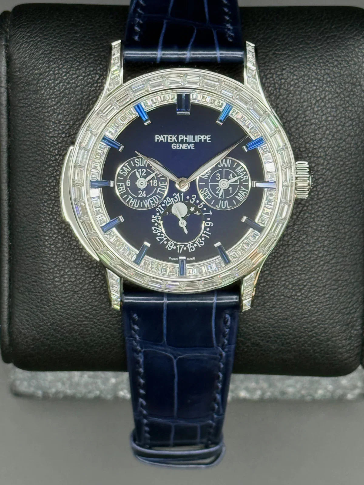 Patek Philippe 5374/300P-001 platinum minute repeater perpetual calendar diamond-set blue dial