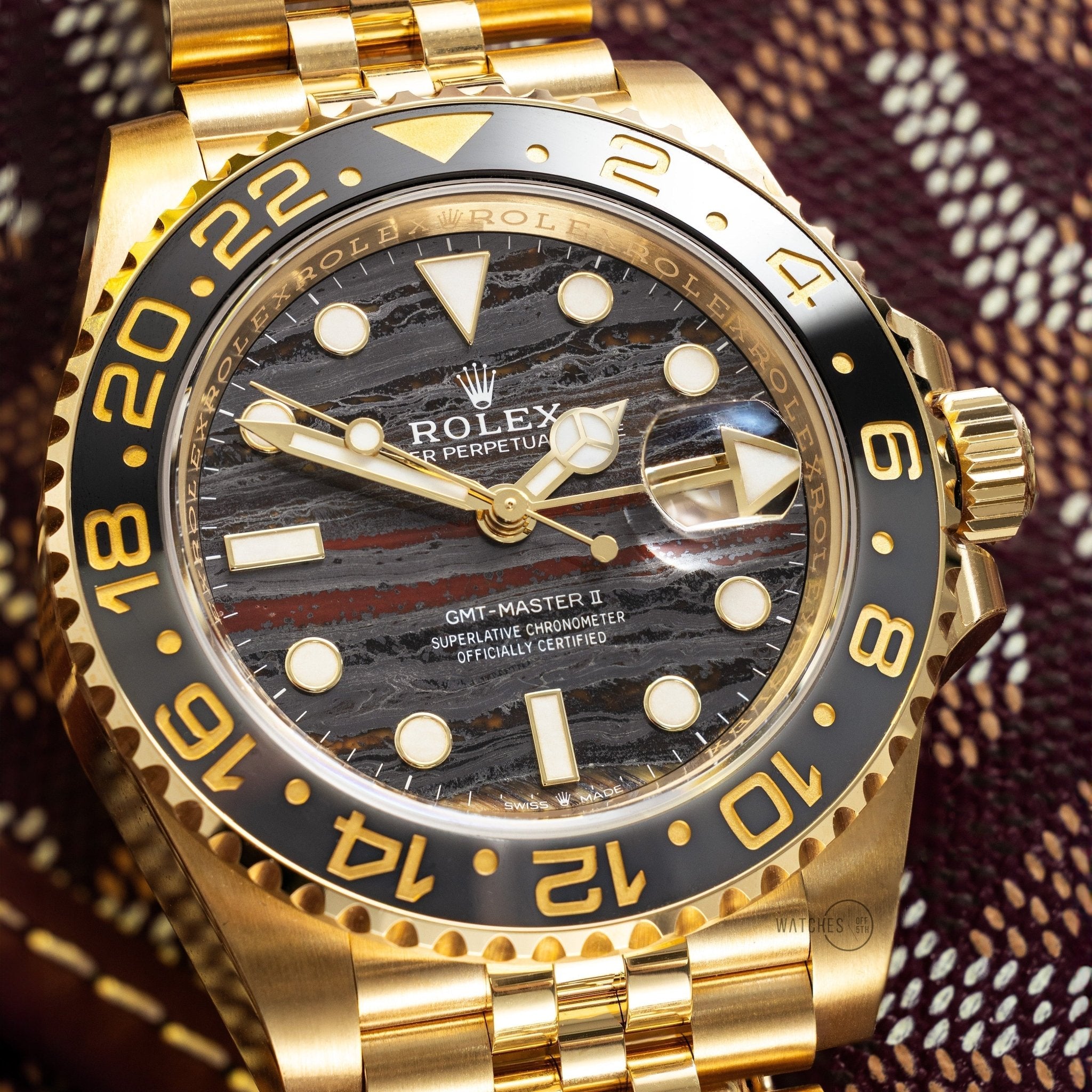 Rolex 126718GRNR Review – Tiger Iron Dial GMT-Master II in Yellow Gold - WatchesOff5th