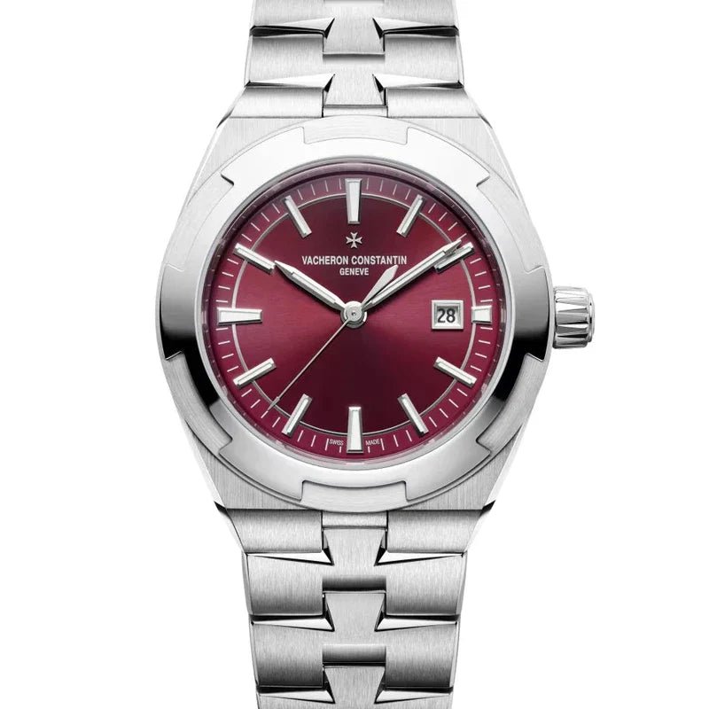 Vacheron's New 34.5mm Overseas: Burgundy Steel and Monochrome Gold - WatchesOff5th
